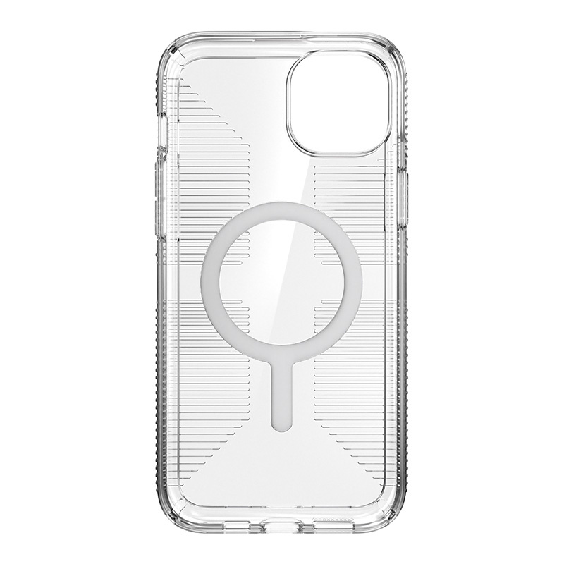Speck Gemshell Grip MagSafe Apple iPhone 15 Plus (Clear/Chrome Finish)
