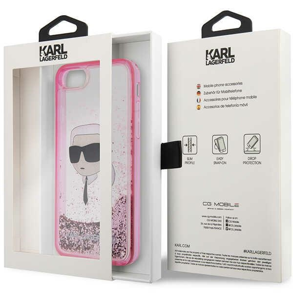 Karl Lagerfeld KLHCI8LNKHCP Apple iPhone SE 2022/SE 2020/8/7 pink hardcase Glitter Karl Head