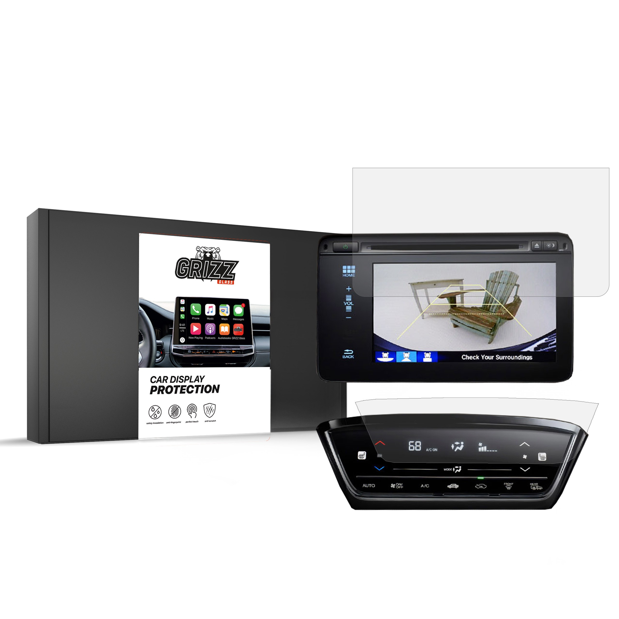 GrizzGlass CarDisplay Protection Honda HR-V 2 2015-2018 [2 PACK]