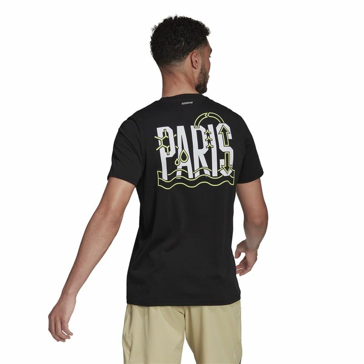 Men’s Short Sleeve T-Shirt Adidas Aeroready Paris Graphic Tennis Black