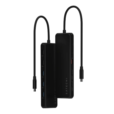 Satechi 13-in-1 Triple Display Multiport Adapter USB-C / 2xHDMI 4K/60Hz, DP 8K/60Hz, 3xUSB-A 3.0 (5Gbps), USB-A 3.1 (10Gbps), 2xUSB-A 2.0 (480Mbps), 2xUSB-C (10Gbps, PD 85W), 1xEthernet 1Gbps, 1xaudio 3,5 mm