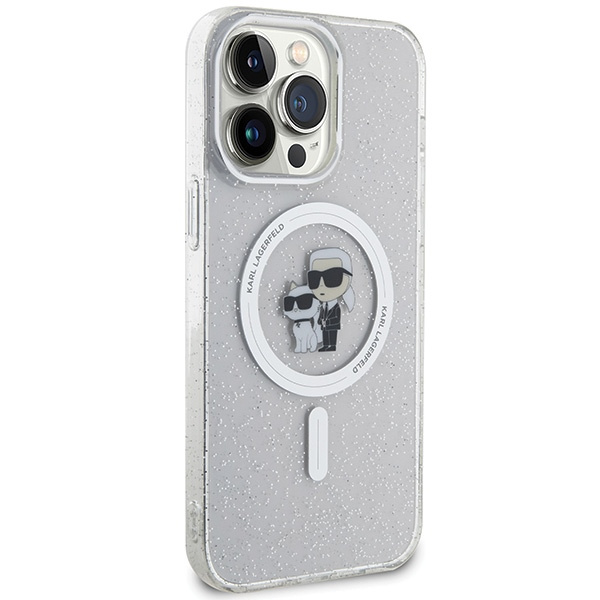 Karl Lagerfeld KLHMP15XHGKCNOT Apple iPhone 15 Pro Max hardcase Karl&Choupette Glitter MagSafe transparent
