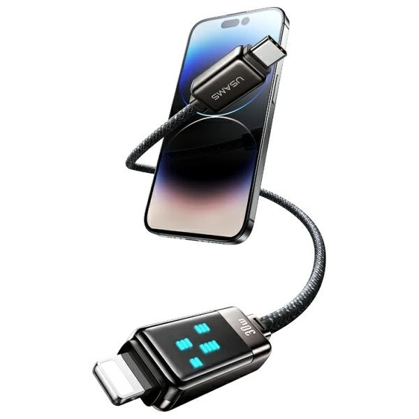 USAMS US-SJ743 cable USB-C / Lightning 30W 1.2m Zinc Alloy Fast Charging Data Cable Meteor Series