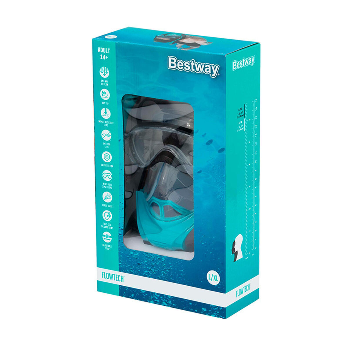 Snorkel Goggles and Tube for Children Bestway L/XL Blue (1 Unit) Snorkel Goggles and Tube for Children Bestway L/XL Blue (1 Unit)