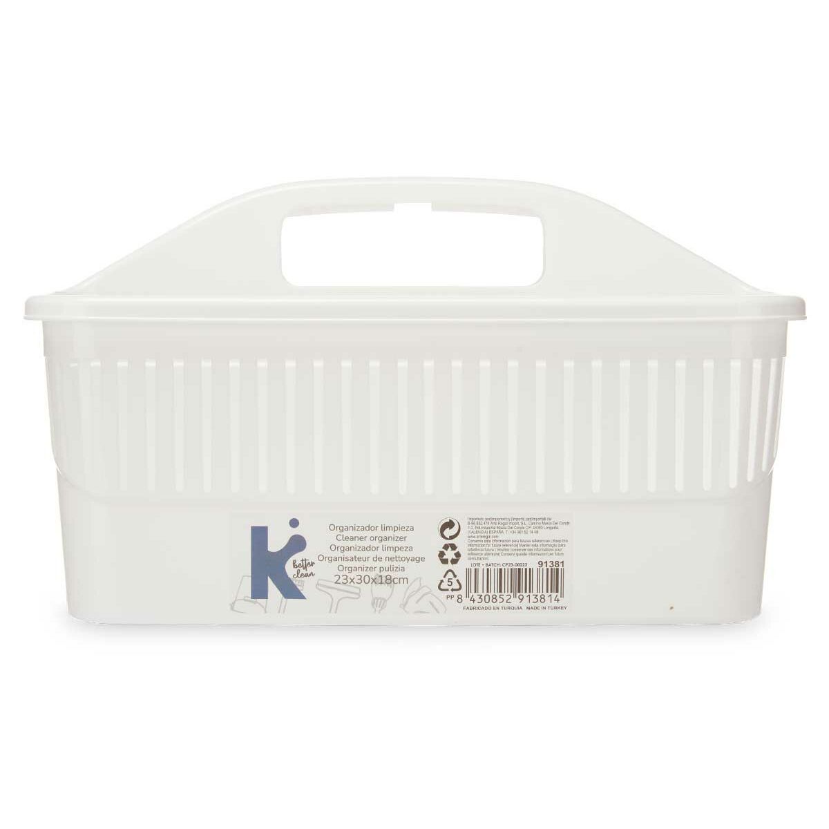 Organiser Cleaning White Plastic 31,3 x 18 x 22 cm (12 Units)