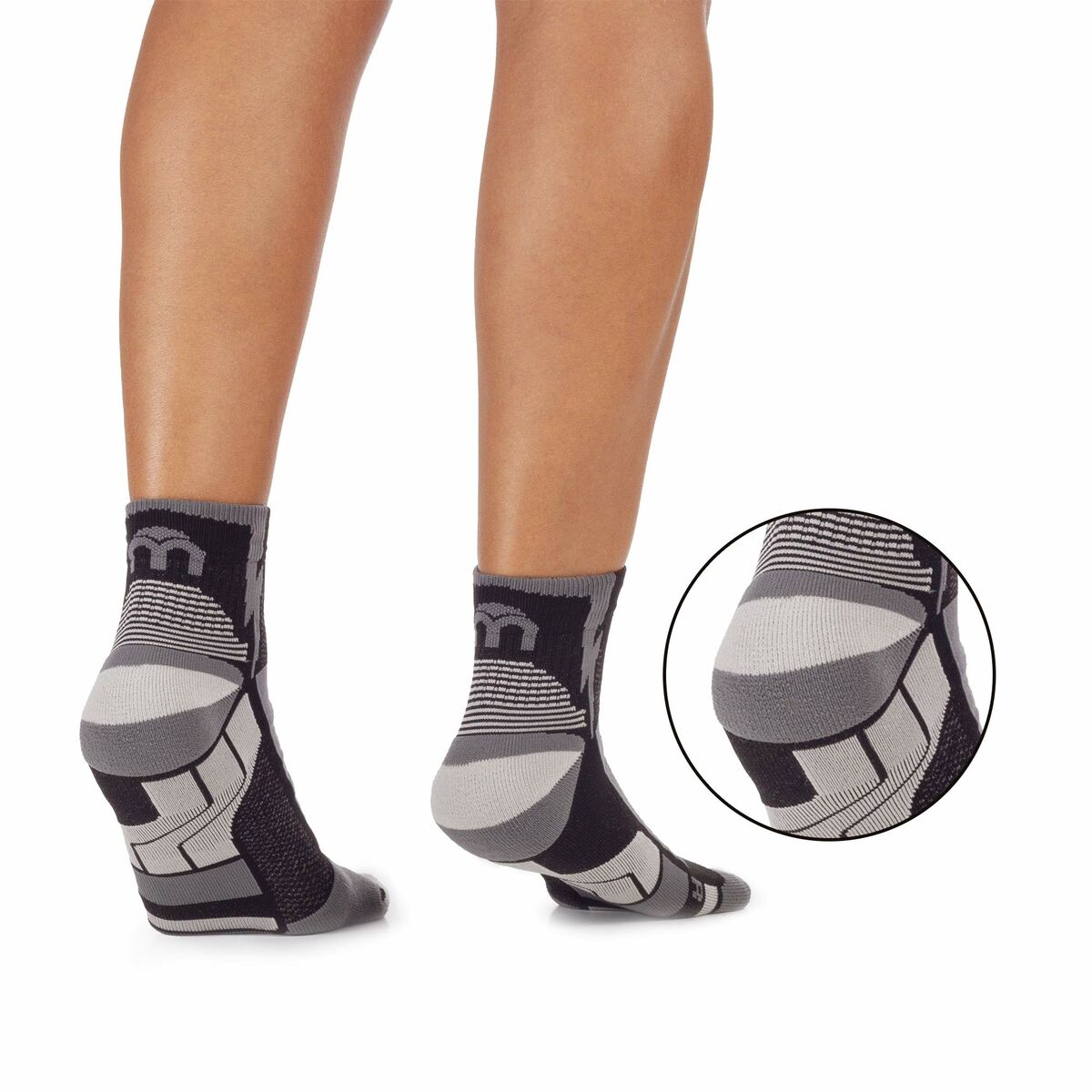Sports Socks Mico ARGENTO X-STATIC Black Grey