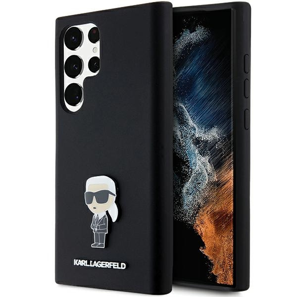 Karl Lagerfeld KLHCS23LSMHKNPK Samsung Galaxy S23 Ultra Silicone Ikonik Metal Pin black