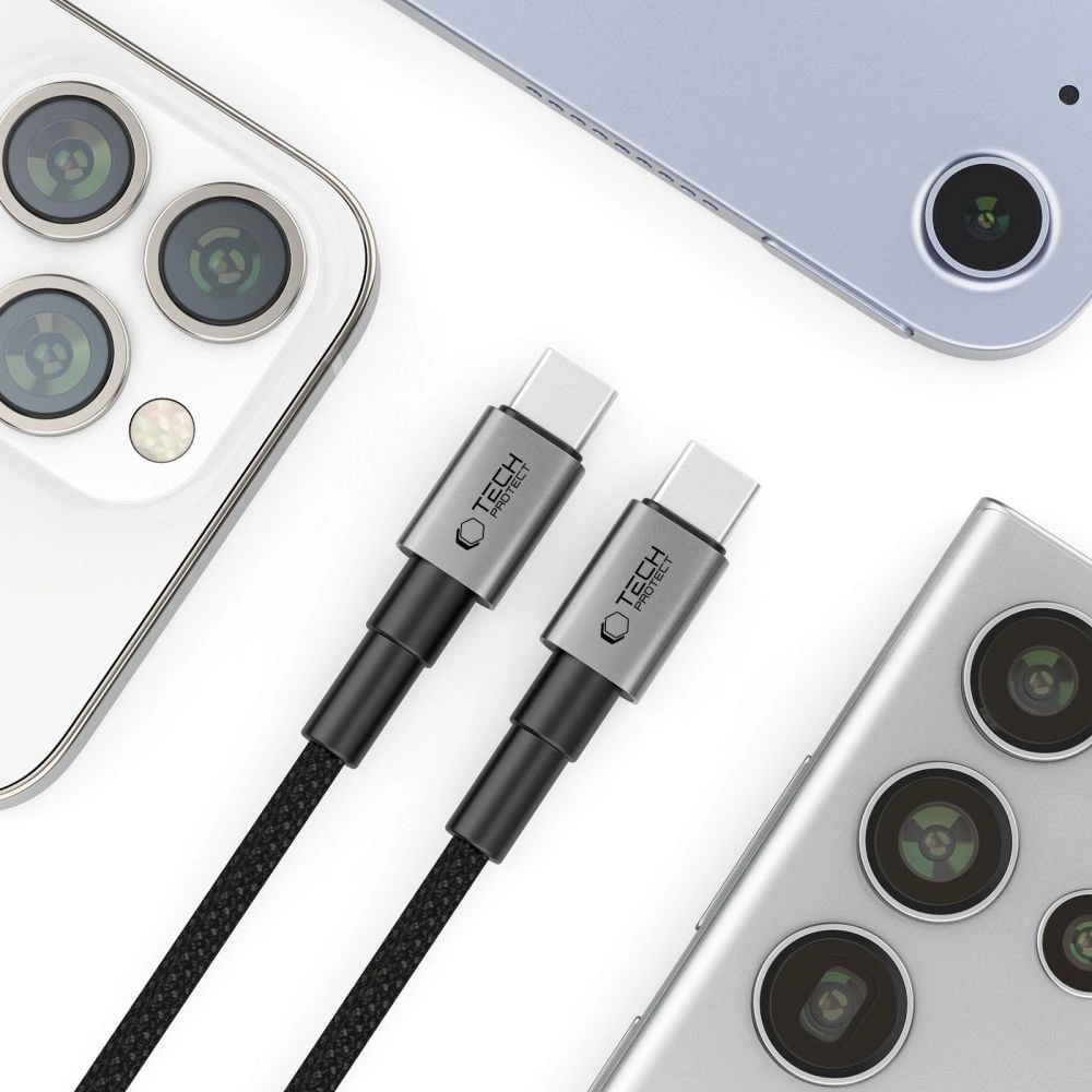 Tech-Protect Ultraboost DNA USB-C / USB-C Cable PD100W/5A 100cm Iron Grey