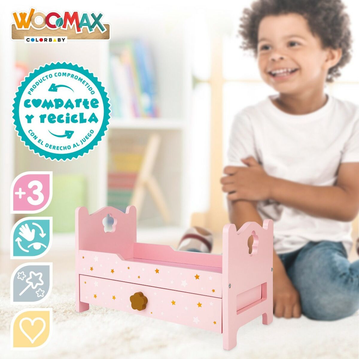 Bett Woomax Rosa 31 x 20 x 16 cm 4 Stück