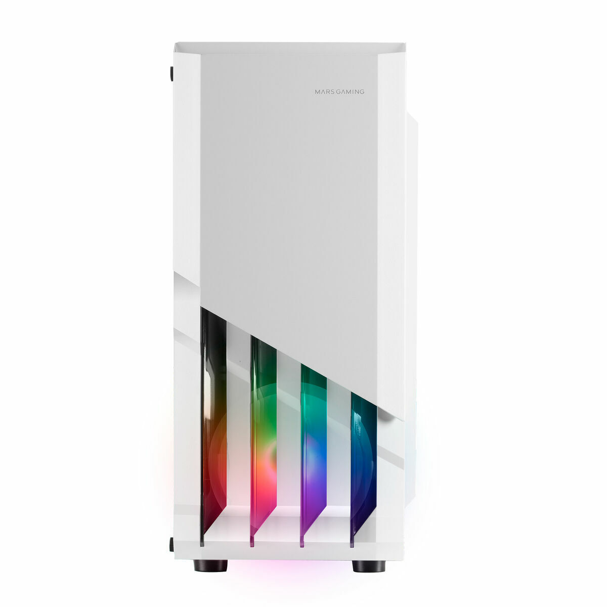 Obudowa ATX Mars Gaming MC-X2 Blanco Caja PC Gaming ATX Frontal Acero FRGB 2 Ventiladores 12cm FRGB Ventana Lateral Completa Bia
