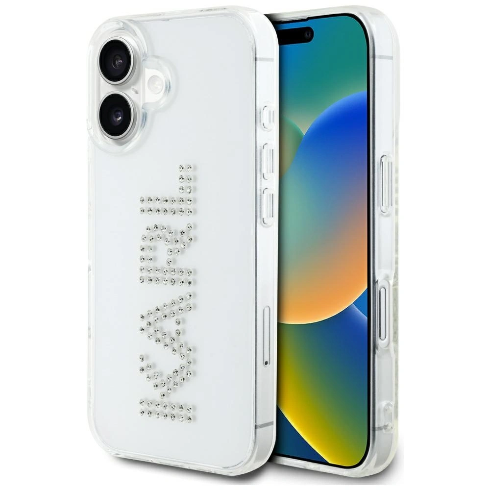Karl Lagerfeld IML Rhinestones Logo Apple iPhone 16 clear