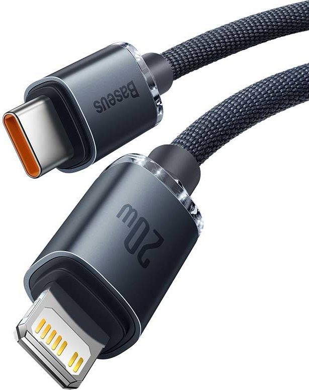 Baseus Crystal cable USB-C to Lightning, 20W, PD, 1.2m (black)