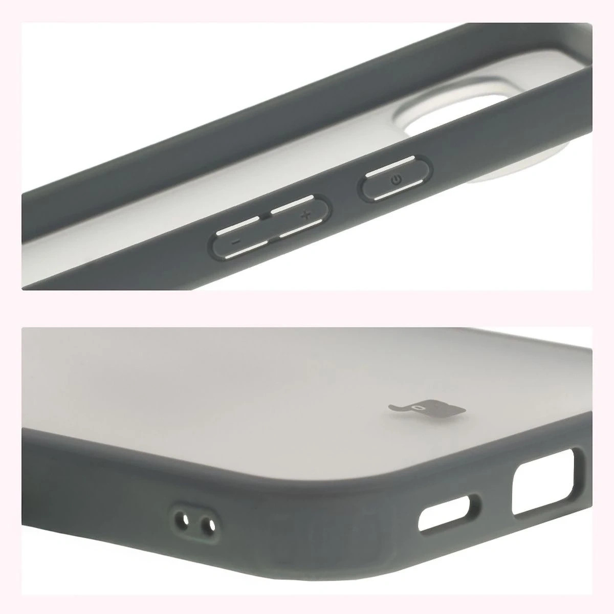 Etui + szkło hartowane Bizon Angelo Pack do Google Pixel 10 / 10 Pro, półprzezroczyste z szarą ramką