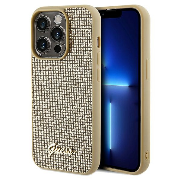Guess GUHCP14LPMSDGSD Apple iPhone 14 Pro hardcase Disco Metal Script gold