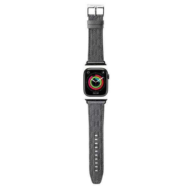Karl Lagerfeld KLAWLSAKLHPG Apple Watch 4/5/6/7/SE/8/9/Ultra 44/45/49mm strap Saffiano Monogram silver
