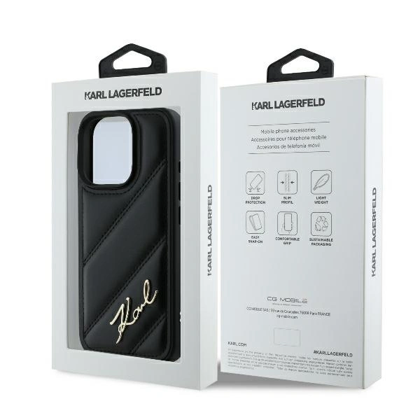 Case Karl Lagerfeld KLHCP16XPQDSMGK Apple iPhone 16 Pro Max hardcase Quilted Signature black