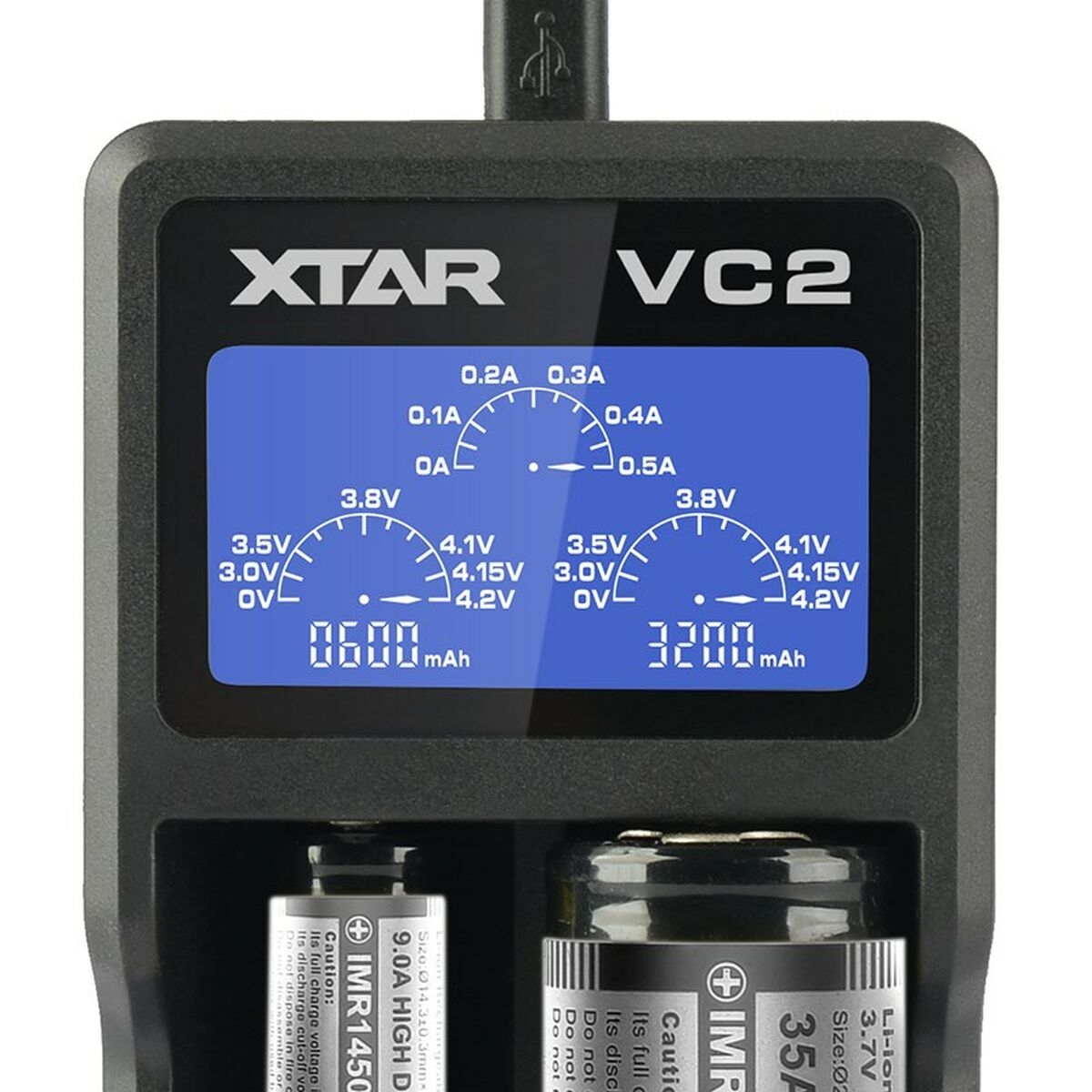 Battery charger Xtar VC2 Litio Ion Batteries x 2