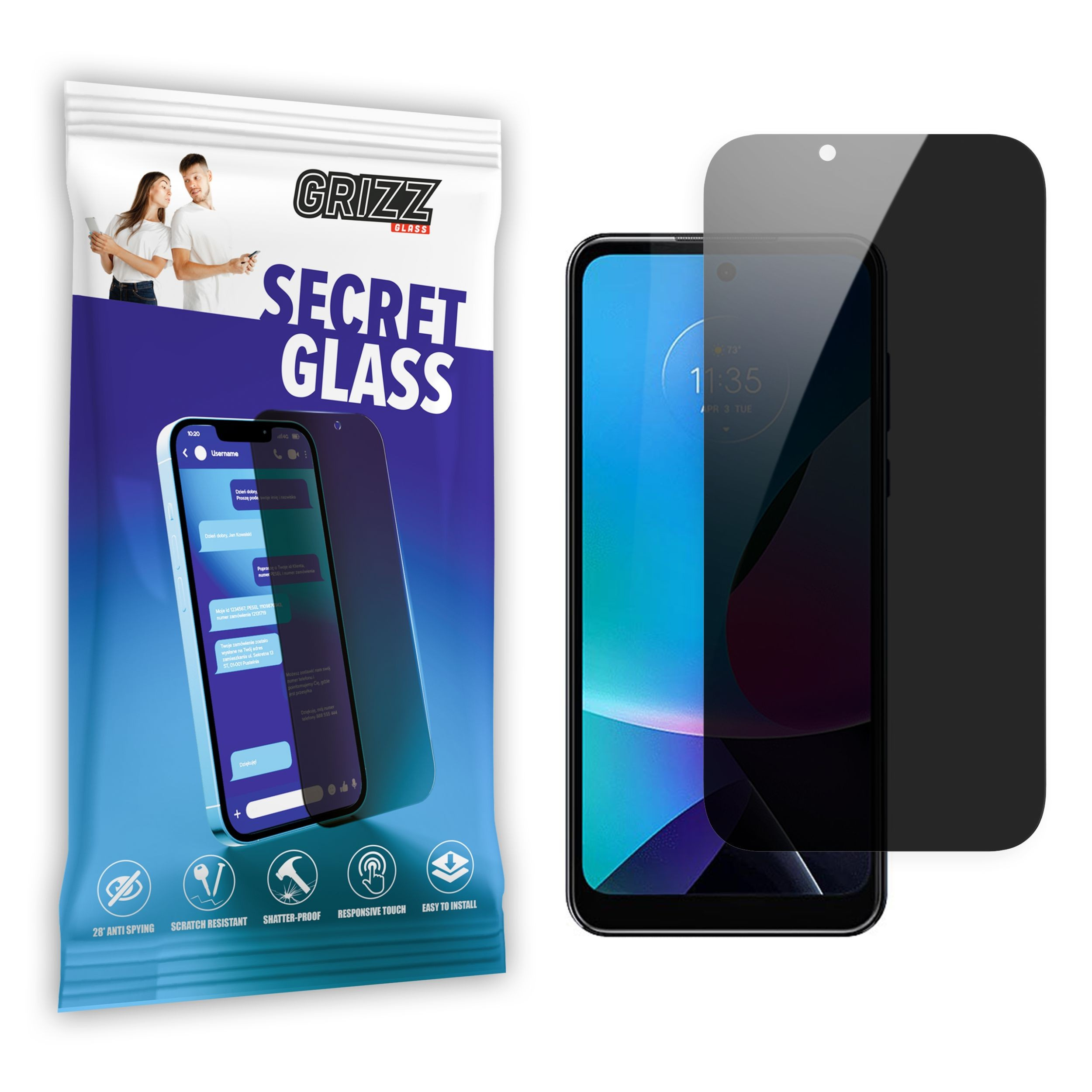 GrizzGlass SecretGlass Motorola Moto G 5G