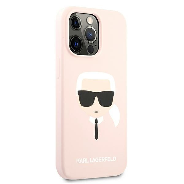 Karl Lagerfeld KLHCP13LSLKHLP Apple iPhone 13 Pro light pink hardcase Silicone Karl`s Head