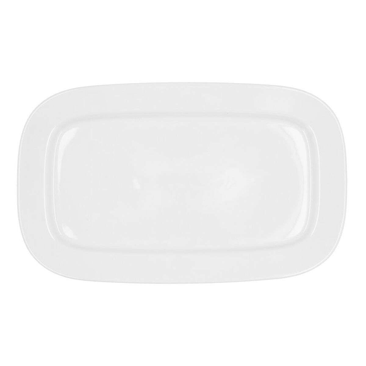 Serving Platter Bidasoa Glacial Ceramic White (36 x 21 cm) (Pack 3x)