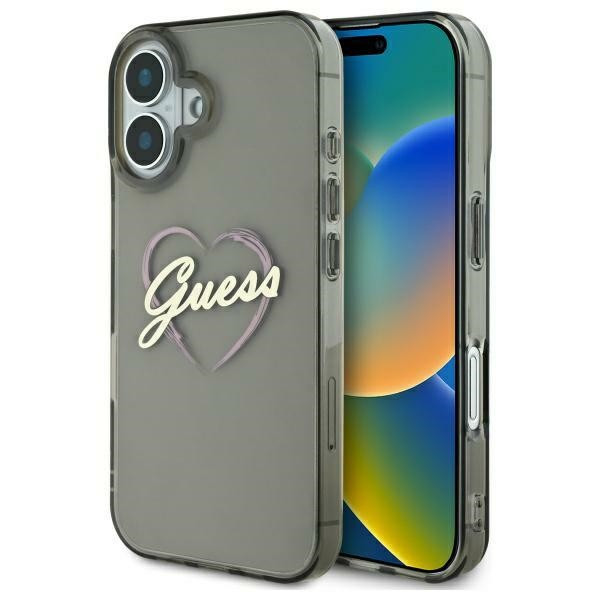 Etui Guess do Apple iPhone 16 Plus hardcase IML Heart czarny
