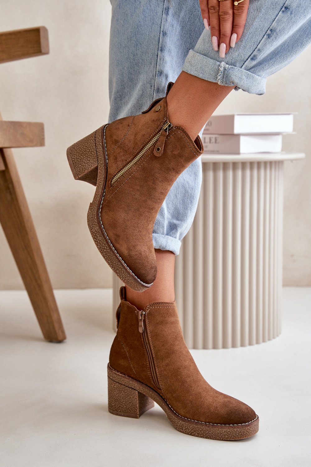  Heel boots model 199077 Step in style  brown