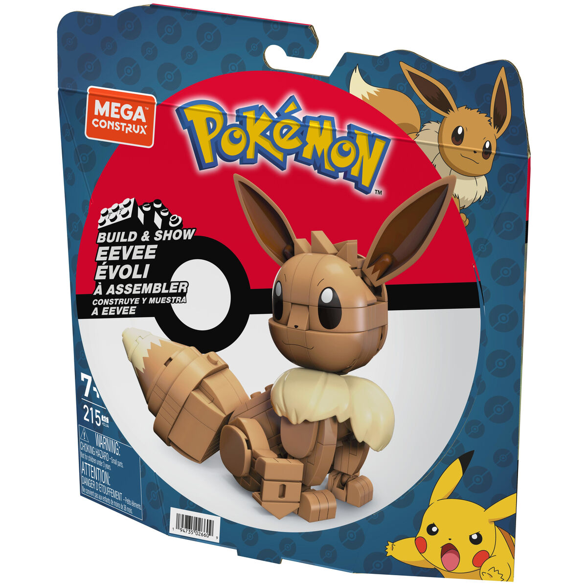 Przegubowa Figura Mega Construx  Eevee Medium + 7 lat 215 Części