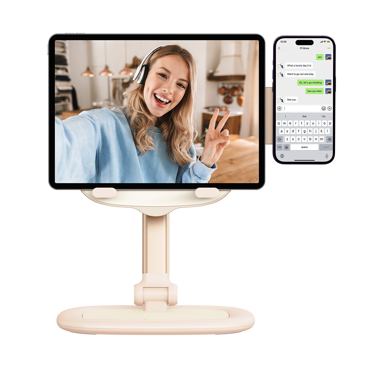Baseus Seashell Series adjustable phone / tablet stand pink