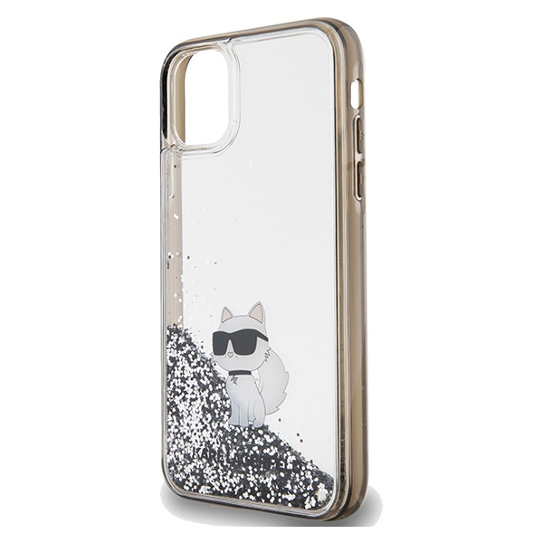 Karl Lagerfeld KLHCN61LKCNSK Apple iPhone XR / 11 hardcase Liquid Glitter Choupette transparent