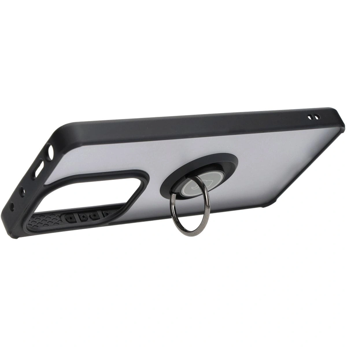Bizon Case Hybrid Ring Xiaomi Poco M6 Pro 4G / Xiaomi Redmi Note 13 Pro 4G smoky with a black frame