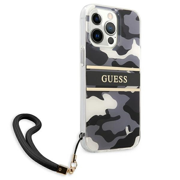Guess GUHCP13LKCABBK Apple iPhone 13 Pro black hardcase Camo Strap Collection
