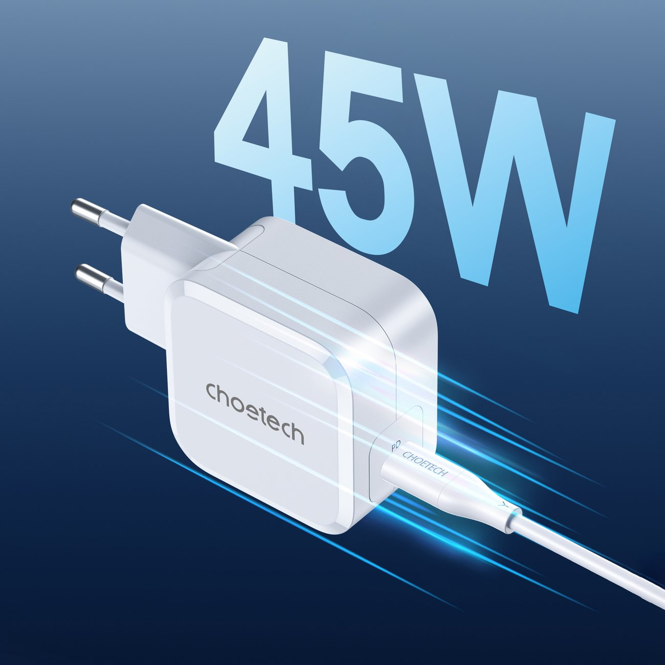 Choetech PD8007 Wall Charger USB-C 45W PPS/PD white