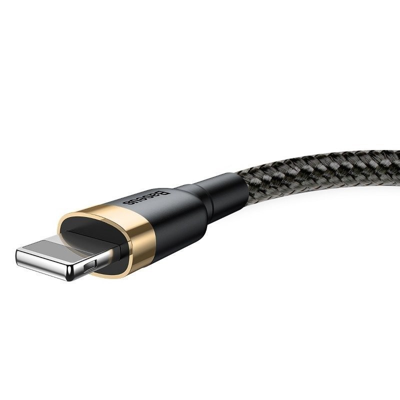 Cable USB Lightning  Baseus Cafule 2.4A 1m Gold&Black