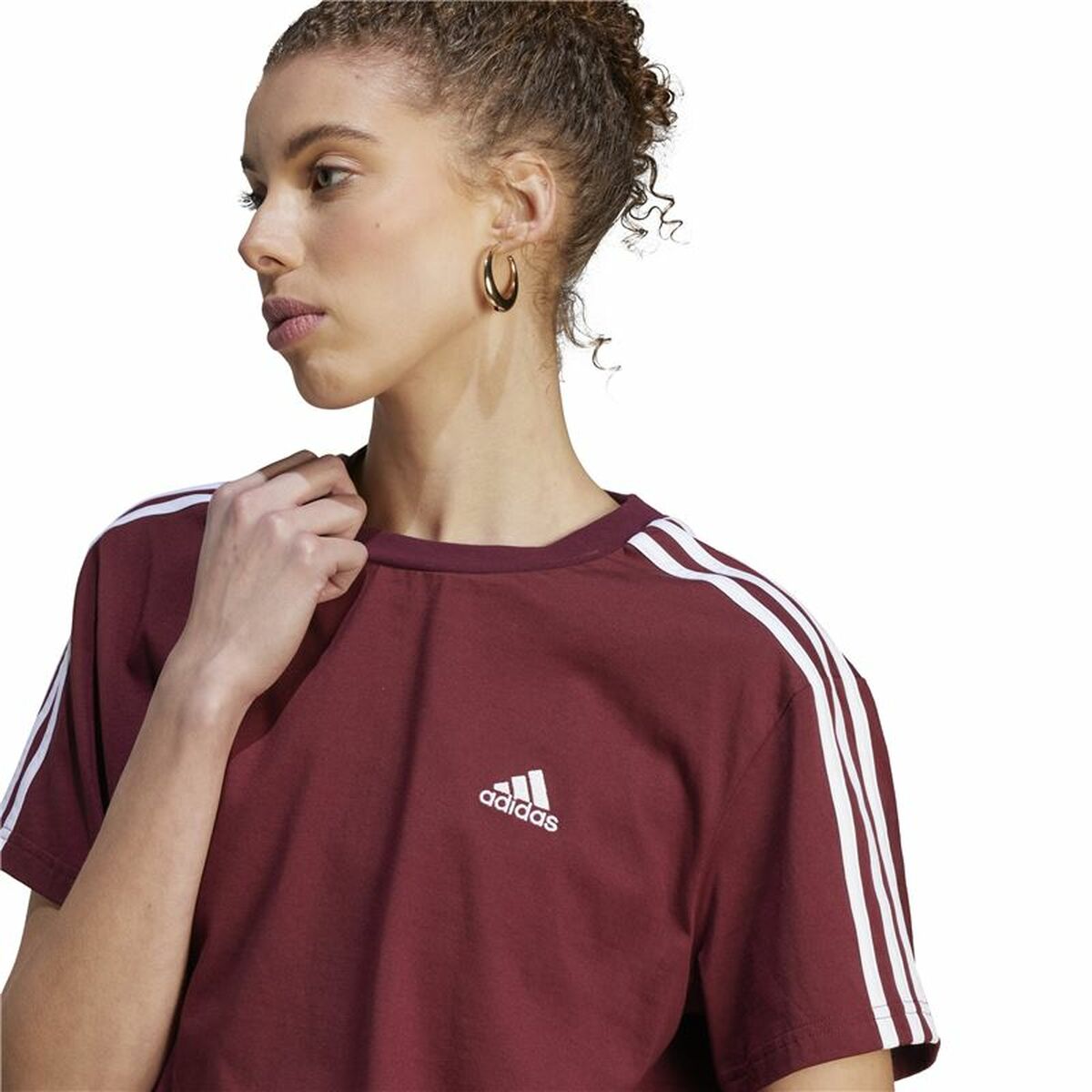 Women’s Short Sleeve T-Shirt Adidas 3S Cr Brown