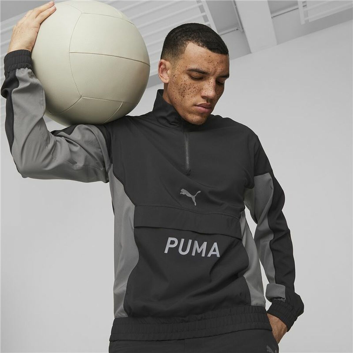 Men's Sports Jacket Puma Fit Woven Black Men's Sports Jacket Puma Fit Woven Black