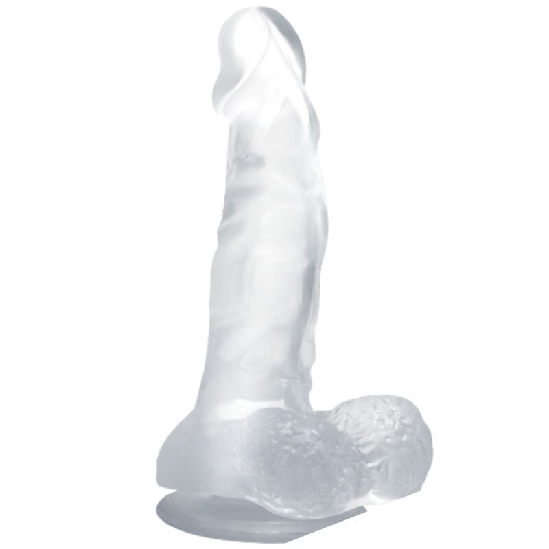 BAILE -  DILDO REALISTIC SUCTION CUP AND TESTICLES 16.7 CM - CLEAR