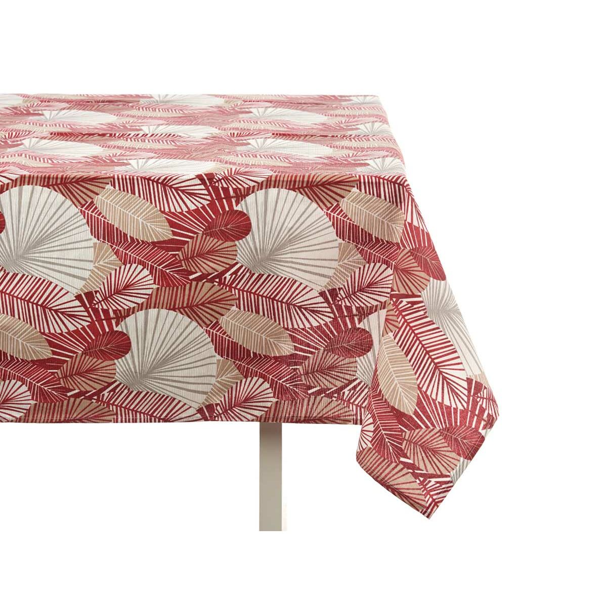 Tablecloth Beige Maroon Thin canvas (140 x 180 cm)