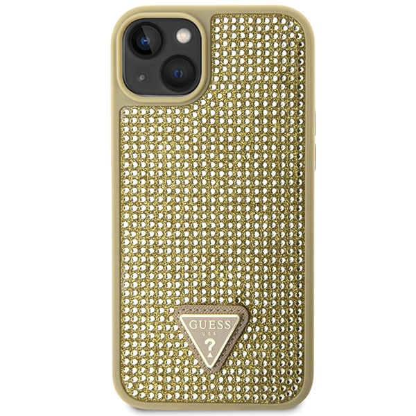 Guess GUHCP14MHDGTPD Apple iPhone 14 Plus gold hardcase Rhinestone Triangle