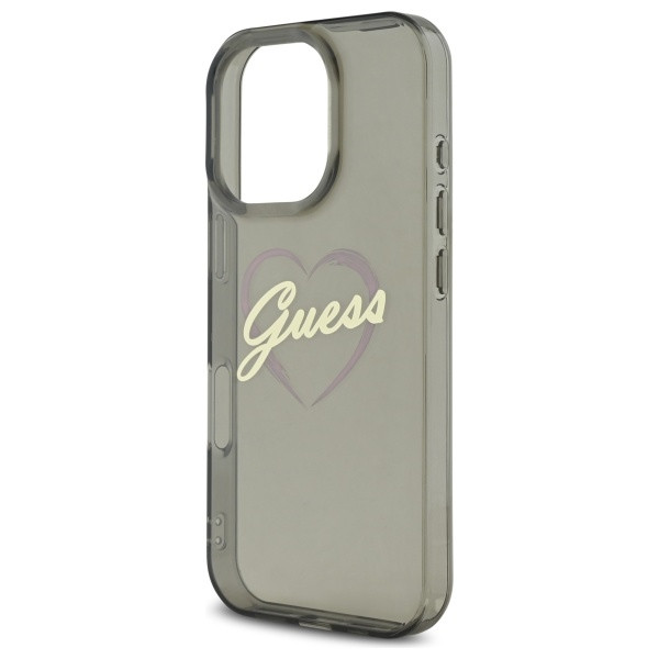 Etui Guess do Apple iPhone 16 Pro hardcase IML Heart czarny