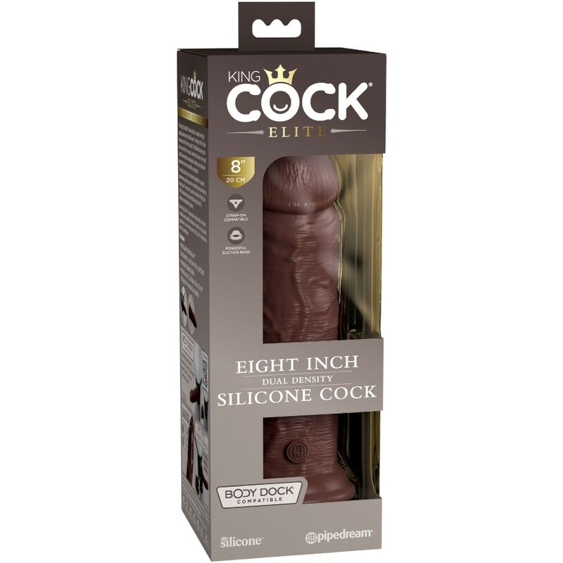 KING COCK ELITE - REALISTIC SILICONE DILDO 20.3 CM BROWN