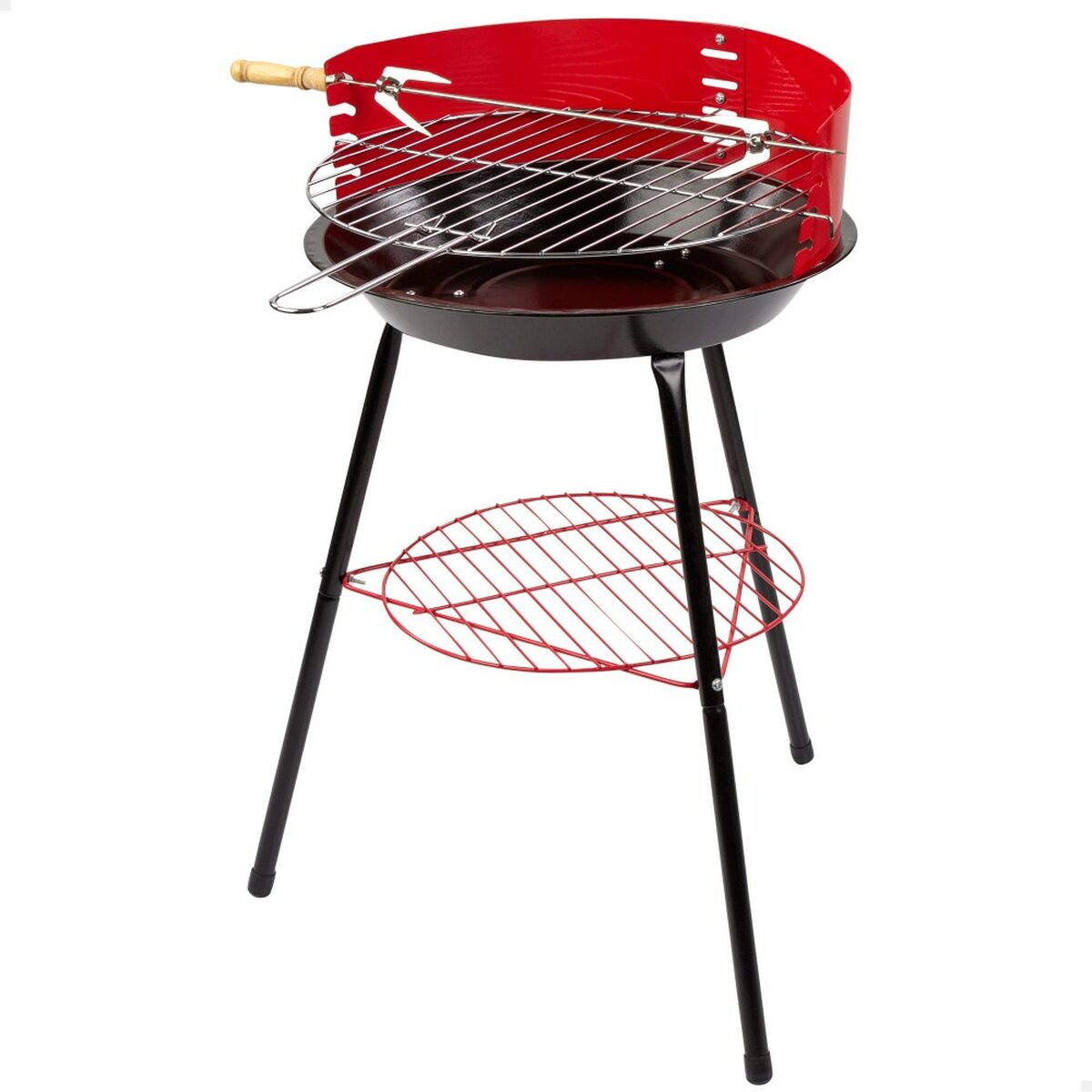 Barbecue Portable Aktive Red 37 x 61 x 45 cm Wood Iron Ø 38 cm