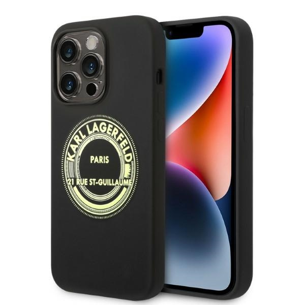 Karl Lagerfeld KLHCP14LSRSGRCK Apple iPhone 14 Pro hardcase black Silicone RSG