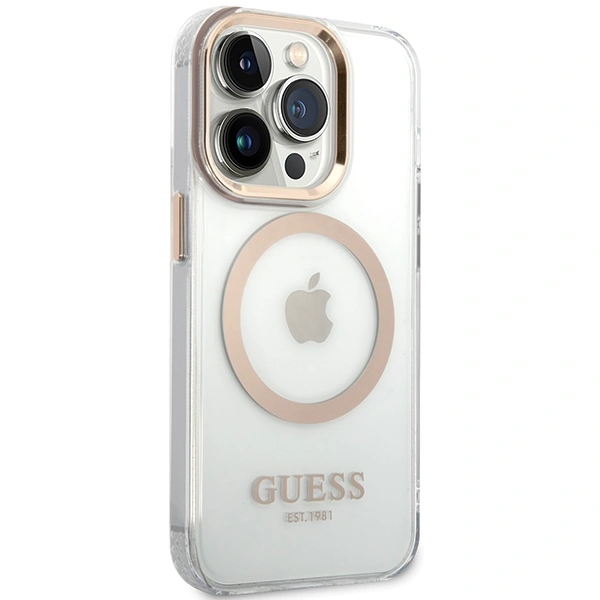 Guess GUHMP15XHTRMD Apple iPhone 15 Pro Max hardcase Metal Outline Magsafe gold