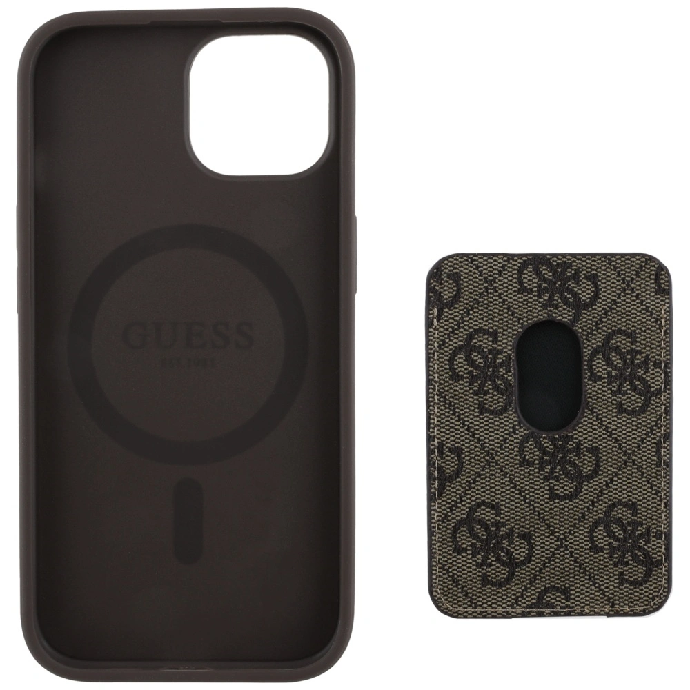 Guess 4G Stripes MagSafe Wallet Apple iPhone 15 brown