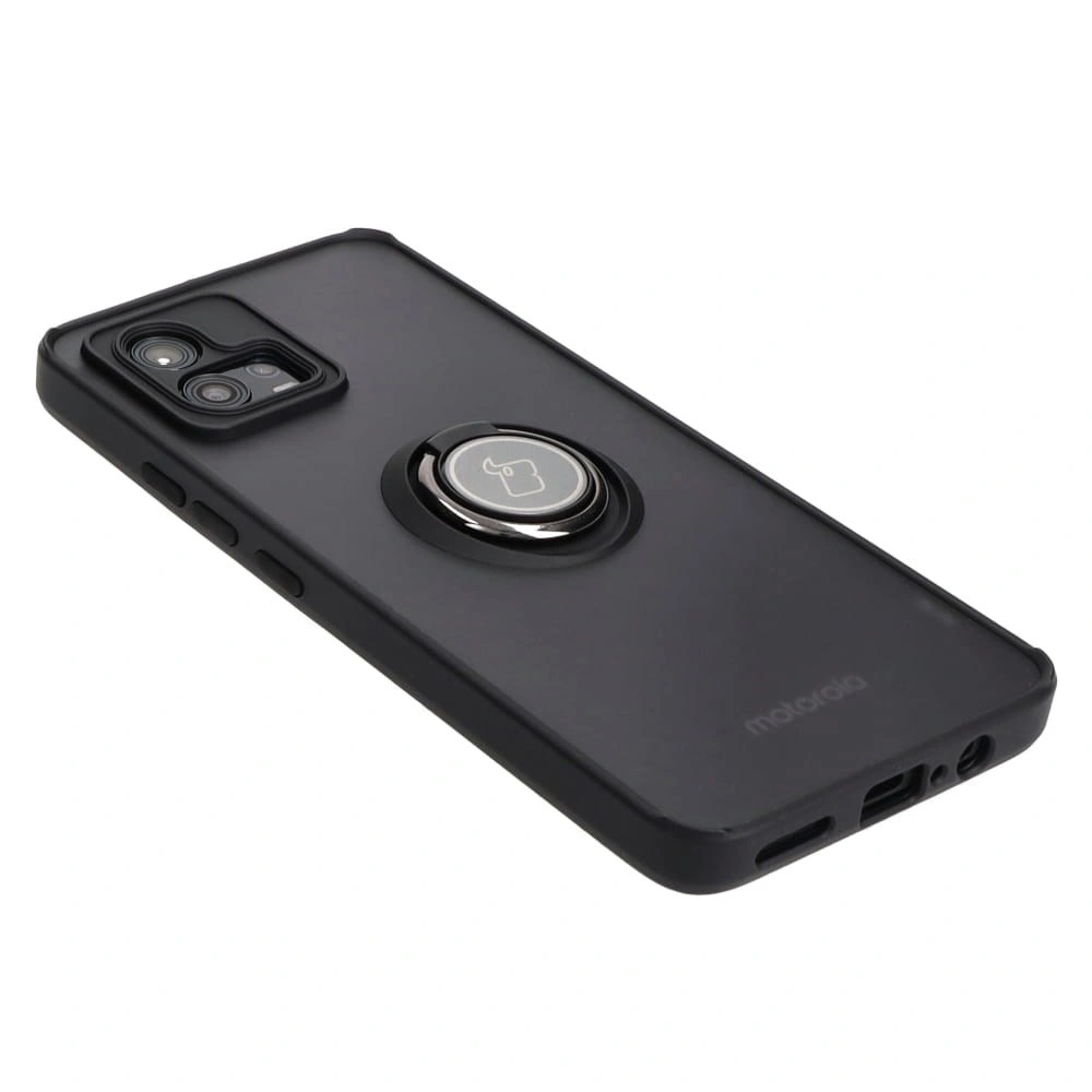 Bizon Case Hybrid Ring Motorola Moto G72 smoky with a black frame