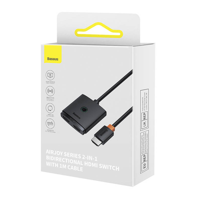 Baseus AirJoy Series 2-in-1 Bidirectional HDMI Switch 1m cable (black)