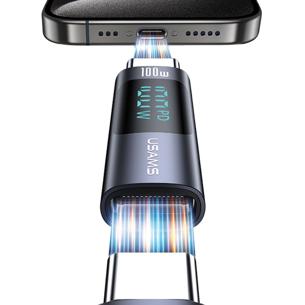 Adapter USAMS US-SJ682 AU18 USB-C / USB-C Digital Display 100W steel/aluminium
