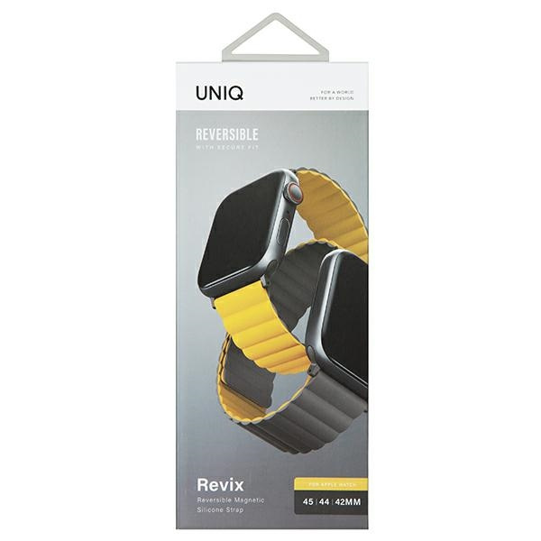 UNIQ Revix strap Apple Watch 4/5/6/7/SE/8/9/Ultra 44/45/49mm Reversible Magnetic mustard-khaki/mustard-khaki