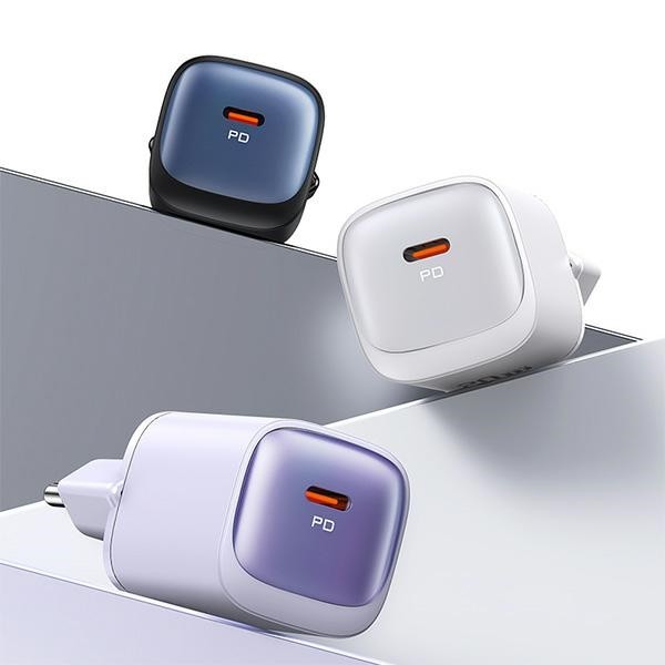 USAMS CC251 wall charger USB-C 30W GaN Fast Charging HC Series white