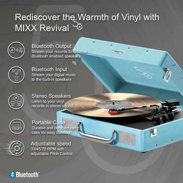 Record Player Mixx Audio Blue Record Player Mixx Audio Blue